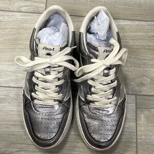 ASH Starlight Retro Metallic Silver Sneakers 39 8.5 Worn Once